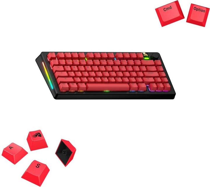 Actual product image Glorious GPBT Basics Keycaps, ANSI Layout (US), PBT, Dye-Sub - Revive Red
