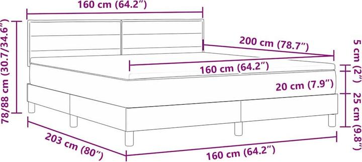 Actual product image vidaXL Boxspring (160 x 200 cm)