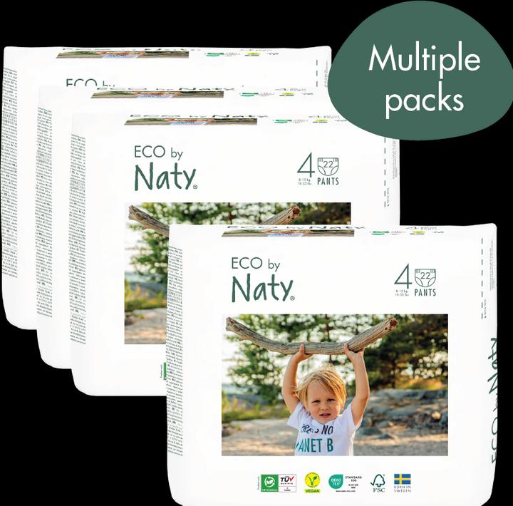 Actual product image Naty Organic diaper panties (Size 4, Monthly box, 88 Piece)