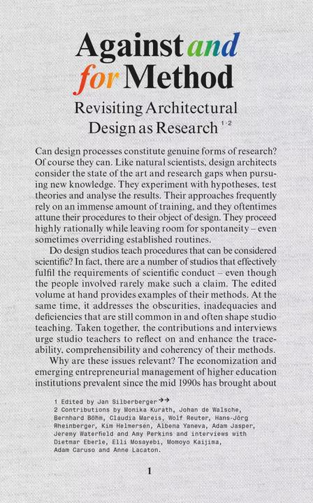 Actual product image Against and for Method (English, Jan Silberberger, 2021)
