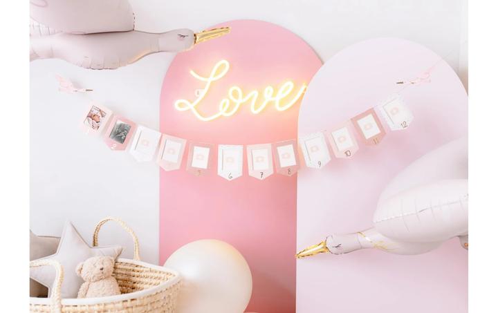 Produktbild Partydeco Foil balloon Stork, 103x60 cm, light pink (1 pkt / 1 pc.) (1 x)