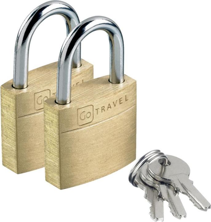Image du produit Go Travel Two Brass Suitcase Padlocks Vorhängeschloss Vorhängesch 2 Stk