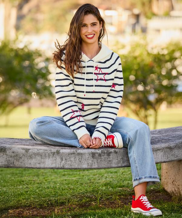 Produktbild Joe Browns Stripe Knitted Embroidered Hoody (46)