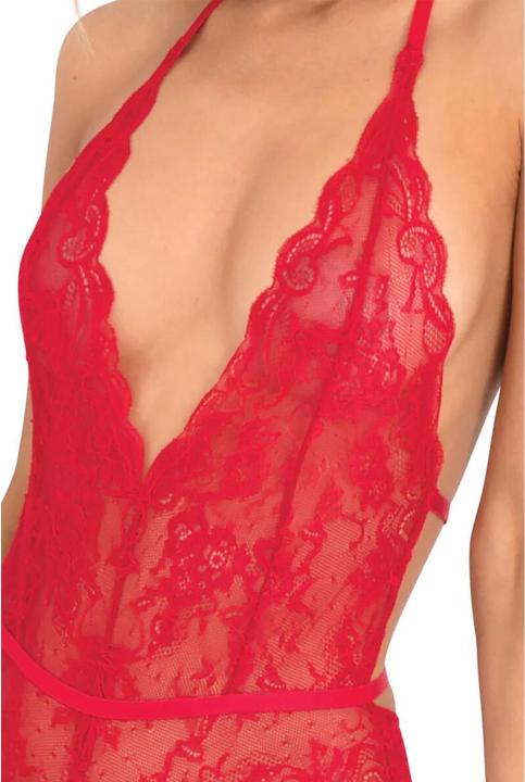Produktbild René Rofé Spank me Strap-Back Lace Bodysuit - Red (L, M)