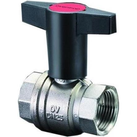 Oventrop, Accessori per installazione sanitaria, OV Valvola a sfera con maniglia a T Optibal PN 16, ottone DN 32, 1 1/4inch IT