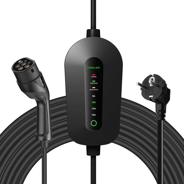 Daolar Dolar 3.7 kW - 16A - Type 2 - Schuko Thuis loader - 3 meters of cable (Type 2, 3.70 kW, 16 A)