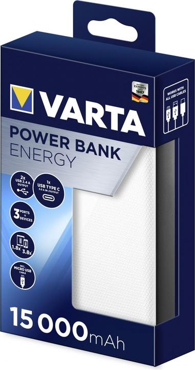 Actual product image Varta Energy (15000 mAh, 15 W, 55.50 Wh)