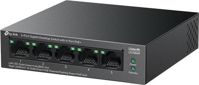 Produktbild TP-Link 5-Port Gigabit Desktop Switch mit 4 PoE+ Ports, lüfterlos (5 Ports)