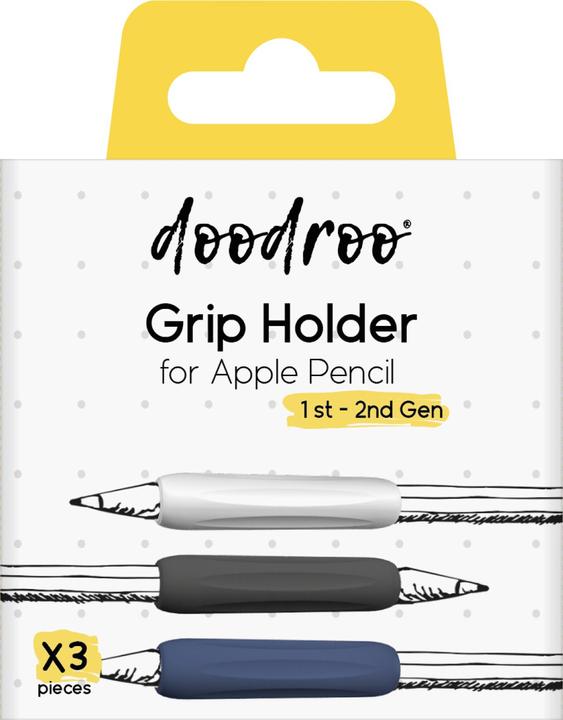 Actual product image SBS Grip holder for stylus pen 3 each pack, multicolour