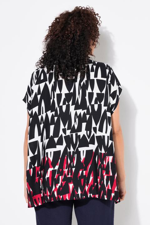 Produktbild Ulla Popken Bluse, Boote, Oversized, V-Ausschnitt, Halbarm (50, 52)