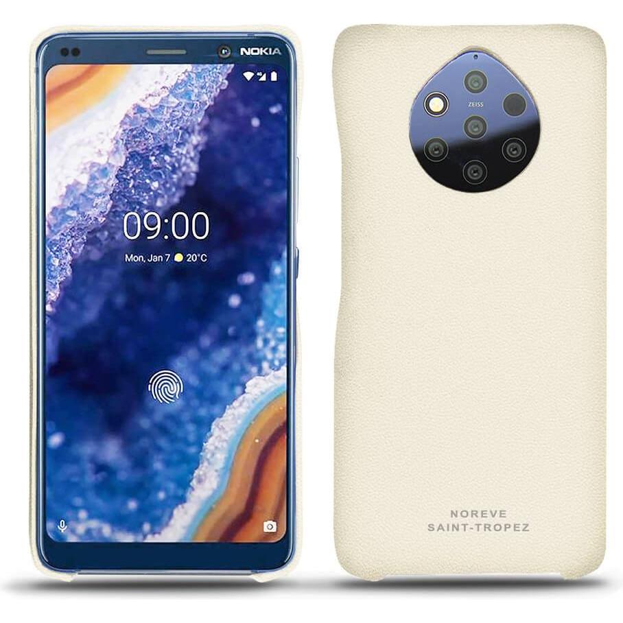 Noreve Lederschutzhülle (Nokia 9 PureView), Smartphone Hülle, Weiss