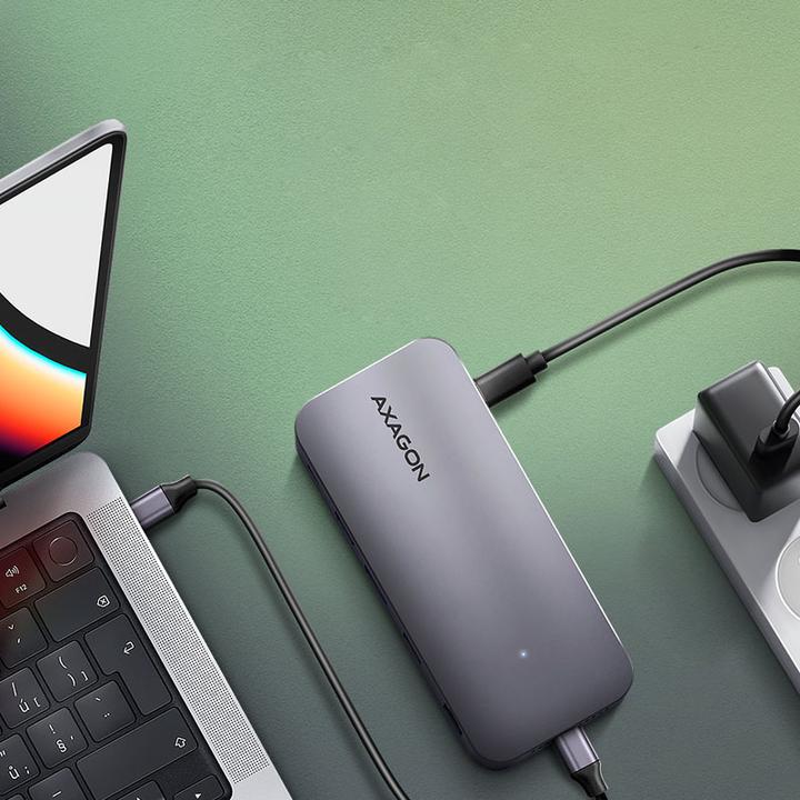 Immagine prodotto Axagon HMC-12GM2 Hub USB 12 in1 10 Gbit (USB-C, 7 porte)