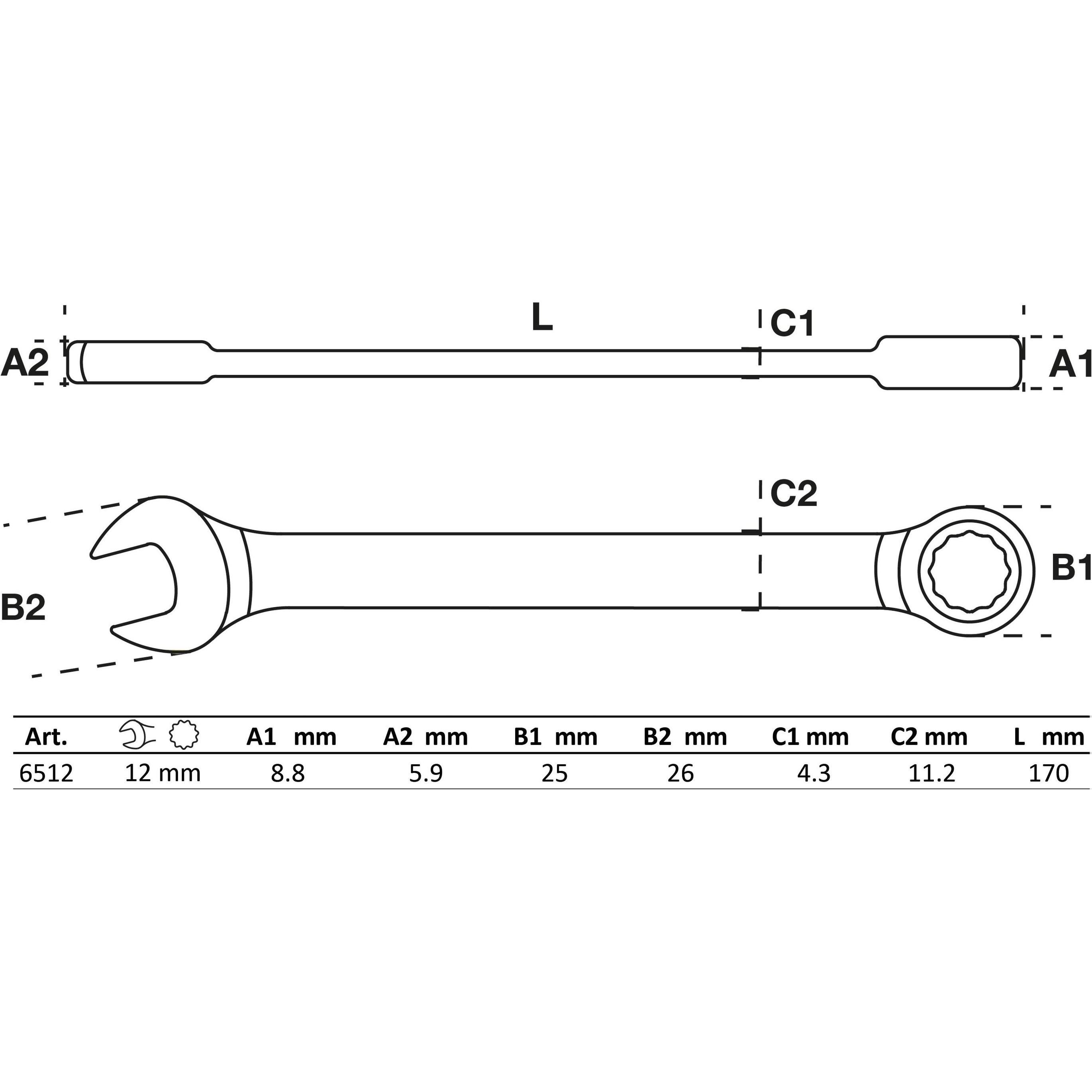 Thumbnail - BGS, Schraubenschlüssel, Ratschenring-Maulschlüssel SW 12 mm (12 mm)