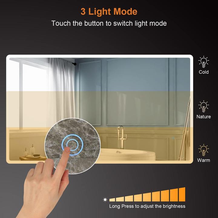Immagine prodotto Baklon Badspiegel LED mit Touch-Schalter (120 x 70 cm)