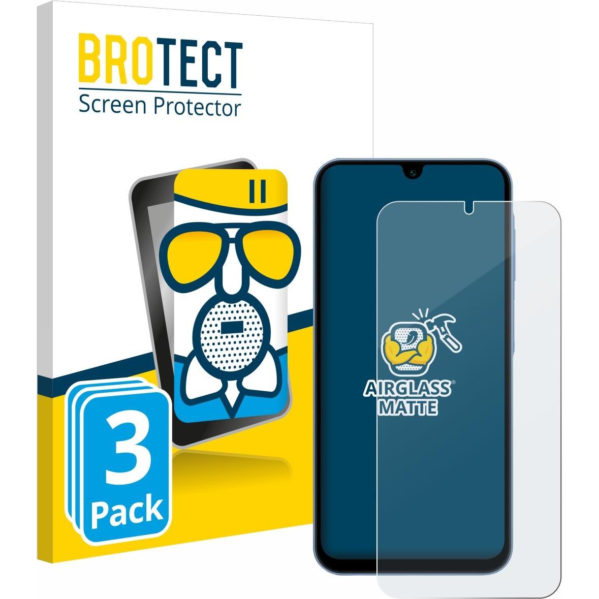 BROTECT AirGlass Panzerglasfolie Matt (3 Stück, Samsung Galaxy A15 5G), Smartphone Schutzfolie, Grau
