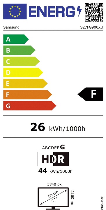 Energy Label Samsung Odyssey G9 - G90XF (3840 x 2160 Pixels, 27")
