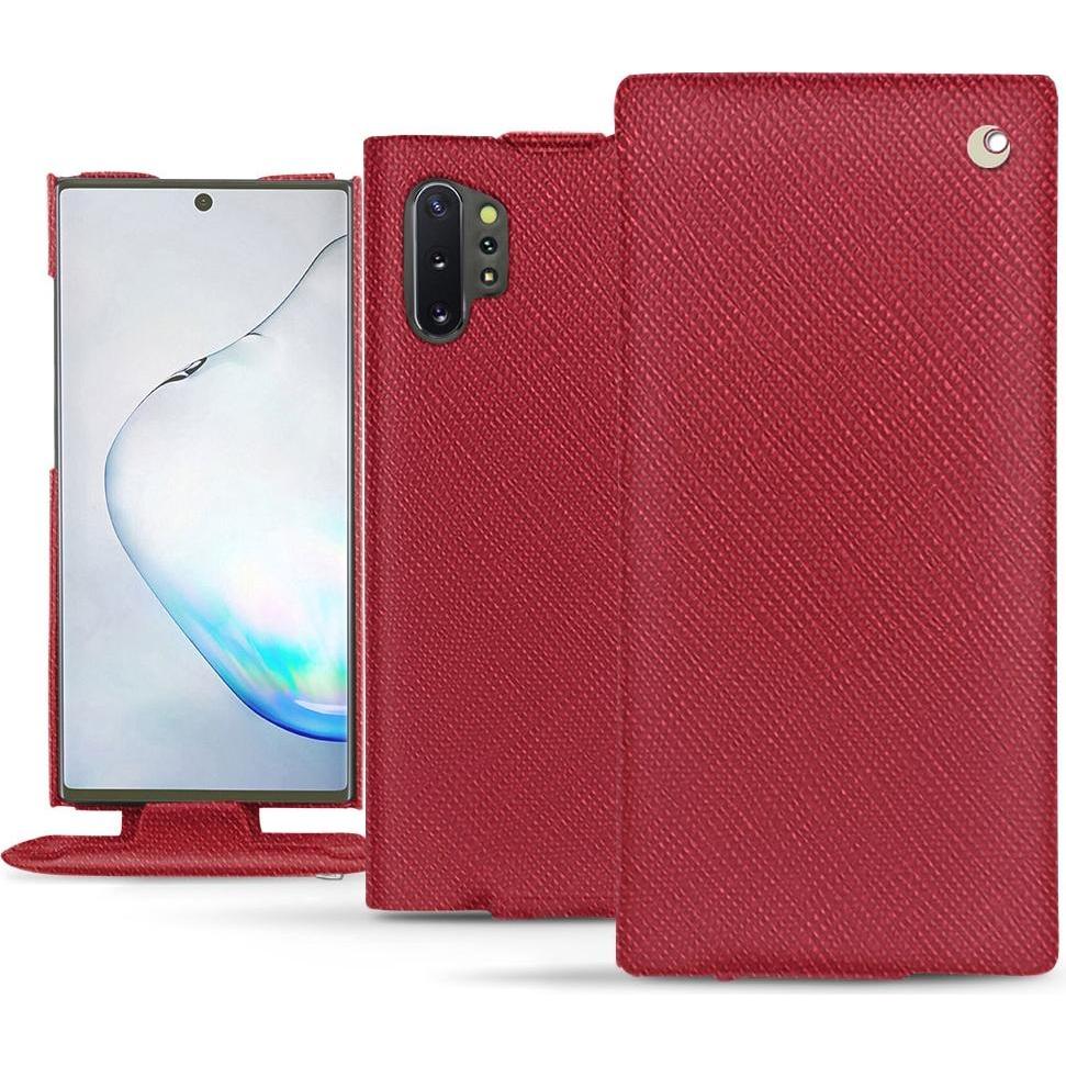 Noreve Lederschutzhülle vertikal (Samsung Galaxy Note 10+), Smartphone Hülle, Rot