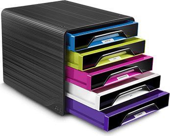 Produktbild Cep Schubladenbox Smoove GLOSS, 5 Schbe, schwarz / bunt (A4)