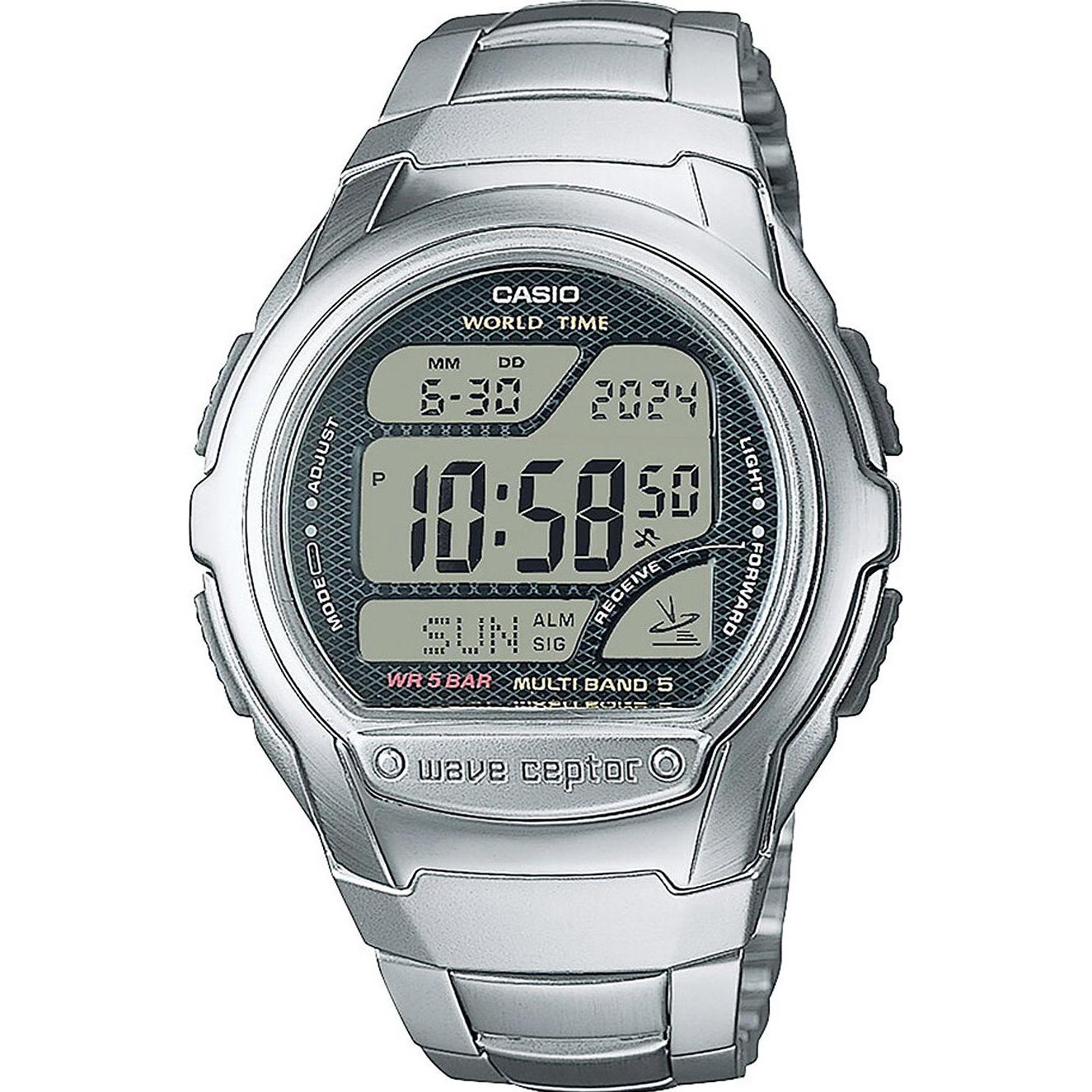 Casio, Armbanduhr, Wv-58de-1avef, Silber, (Digitaluhr, Funkuhr, Hybrid Uhr, 43.70 mm)