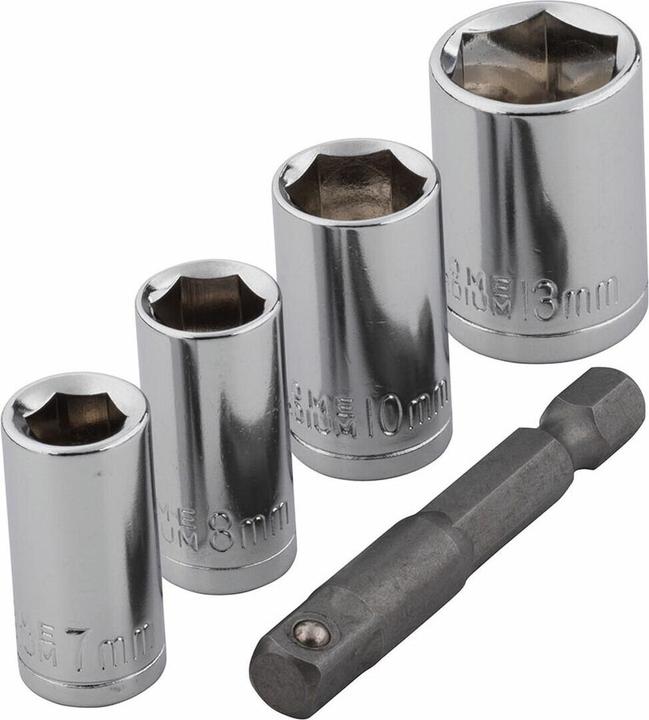 Produktbild wolfcraft 1 Steckschlüssel-Set 5-tlg. SW 7,8,10,13 (10 mm, 13 mm, 7 mm, 8 mm)