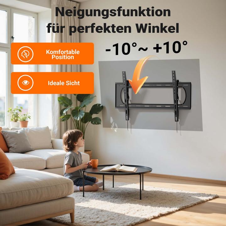 Actual product image Wiltec TV mount 37"-80" TV wall mount 80kg TV mount steel (Wall, 80", 80 kg)