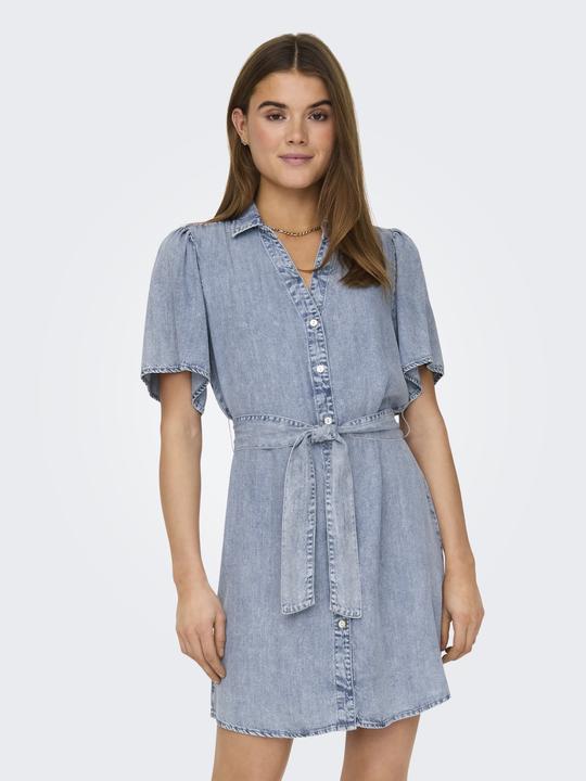 Immagine prodotto Only Vestibilità regolare Colletto a camicia Maniche a barchetta Abito corto Abito in denim (XS)