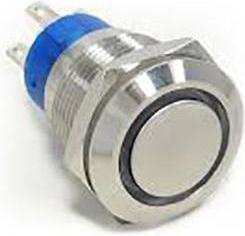 TE Connectivity IP67 AV19 Series Yes, Latching, Panel, 19.2 mm Cutout, DPDT, Blue LED 3 A DPDT IP67