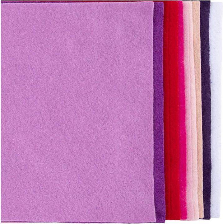 Actual product image Creativ Company Bastelfilz 10 Stück, Sortiert, Lila-Pink, Detailfarbe