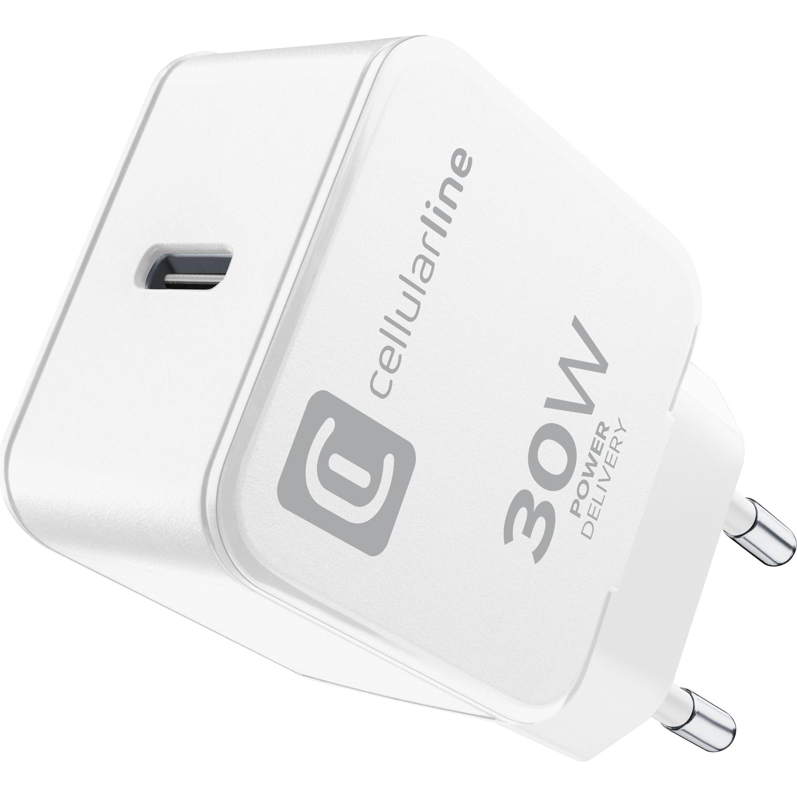 Cellularline The One Power Delivery 30W (30 W), USB Ladegerät, Weiss