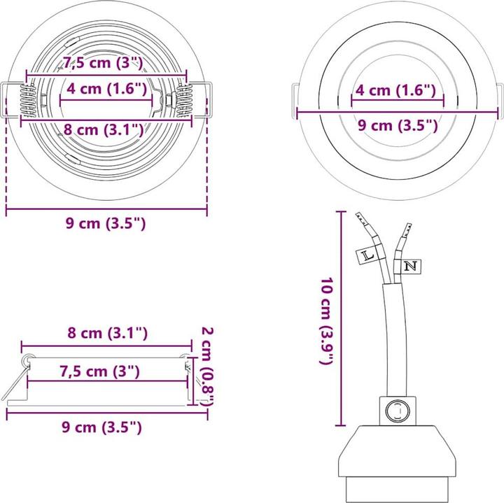 Produktbild VidaXL Eingebaute Lichter (E26)