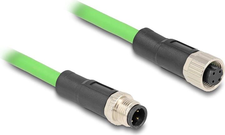 Actual product image Delock M12 cable D-coded 4 pin plug to socket PUR (TPU) 5 m (SF/UTP, 5 m)