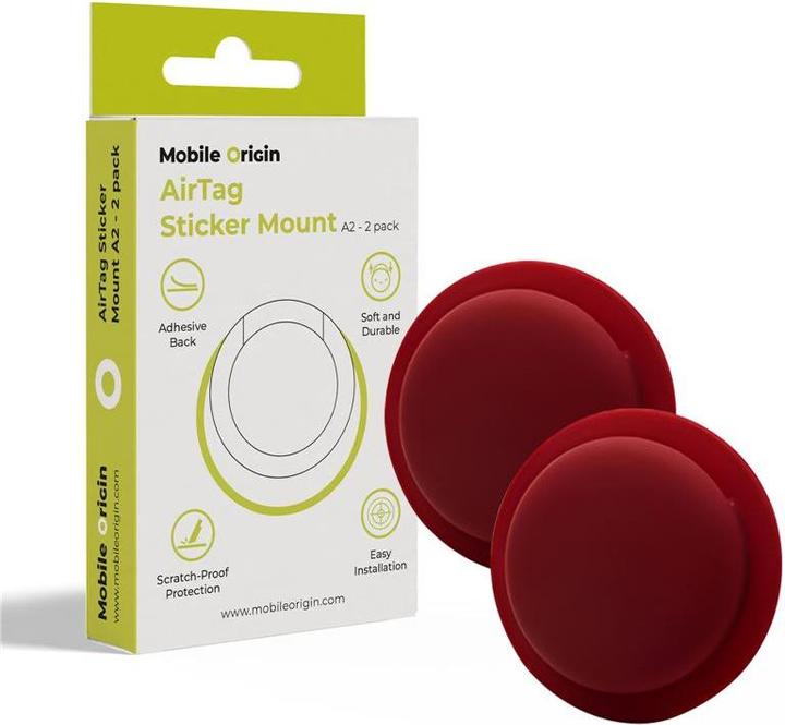 Image du produit Mobile Origin Airtag Sticker Mount A2 - 2er Pack rot / Klebehülle