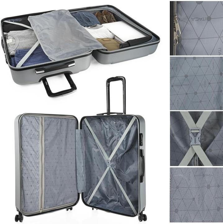 Actual product image Itaca Large ABS Hardshell Suitcase with 4 Wheels and Combination Lock