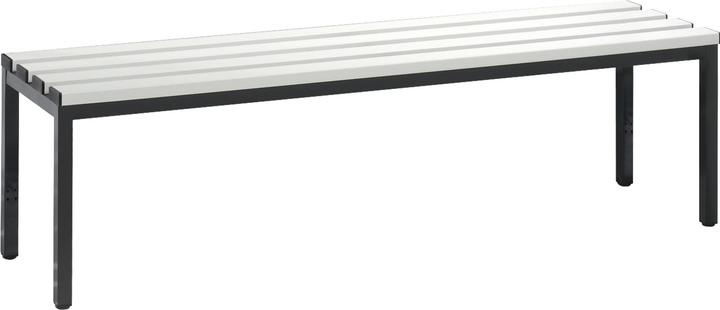 Actual product image C+P BASIC cloakroom bench, without back rest, without shoe rack, plastic, length (150 cm, 42 cm)