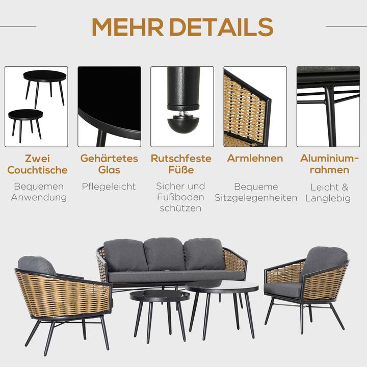 Immagine prodotto Outsunny Set di mobili da giardino con design in vimini