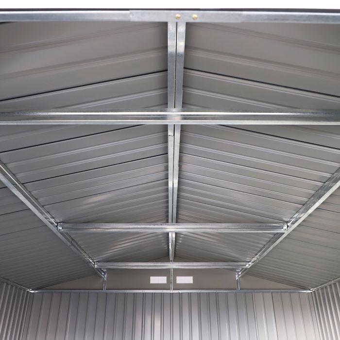 Actual product image Swisshandel24 Garden shed with foundation Garden shed Metal shed Charcoal grey 340 x 386 x 200