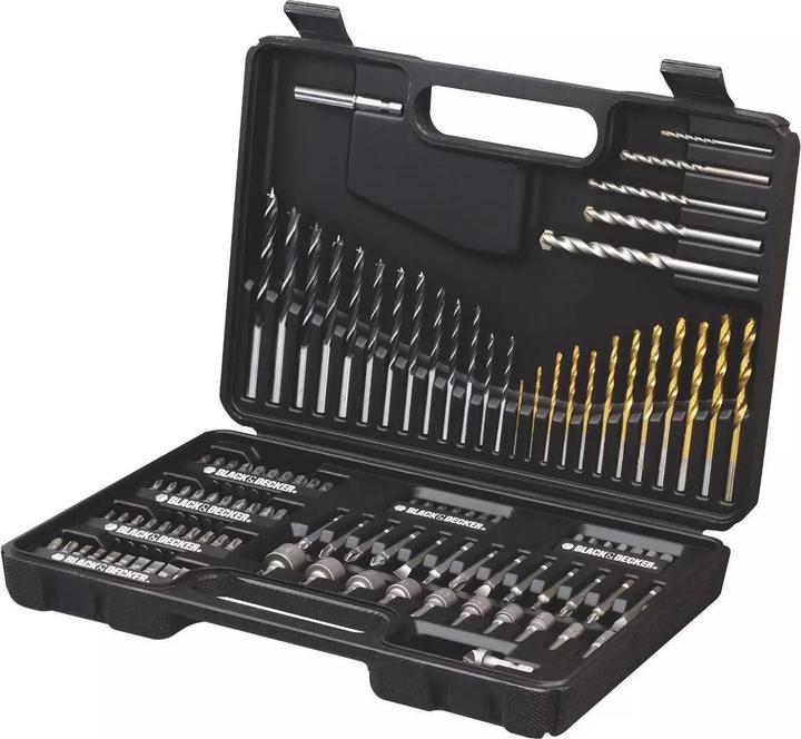 Actual product image Black & Decker Drill bits & screwdriver bits set,109 pieces (1.5 mm, 10 mm, 2 mm, 2.5 mm, 3 mm, 3.5 mm, 4 mm, 4.5 mm, 5 mm, 5.5 mm, 6 mm, 6.5 mm, 7 mm, 7.5 mm, 8 mm)