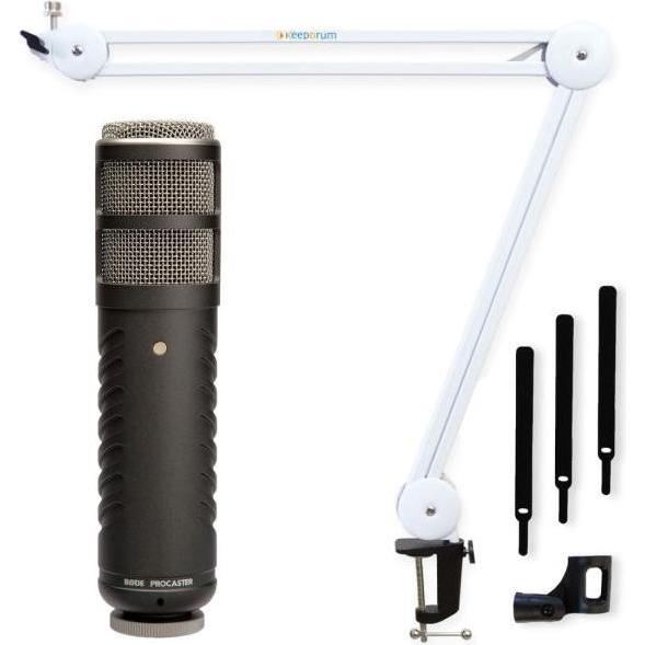 RØDE Procaster Mikrofon mit Mikrofonarm Weiss, Mikrofon