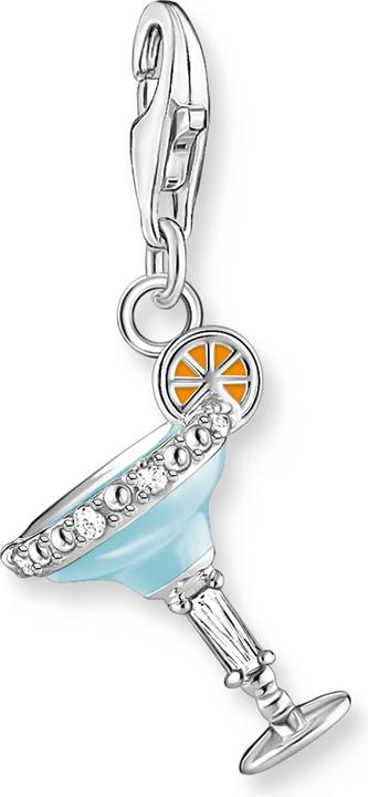 Produktbild Thomas Sabo Charm-Anhänger Blaues Cocktail Glas Silber (925er Silber, Emaille)