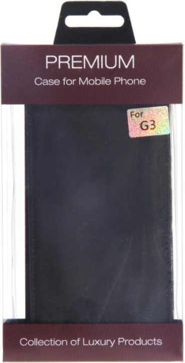 Actual product image OEM Slim Leather Flip Case LG G3 D855 - Black (G3)