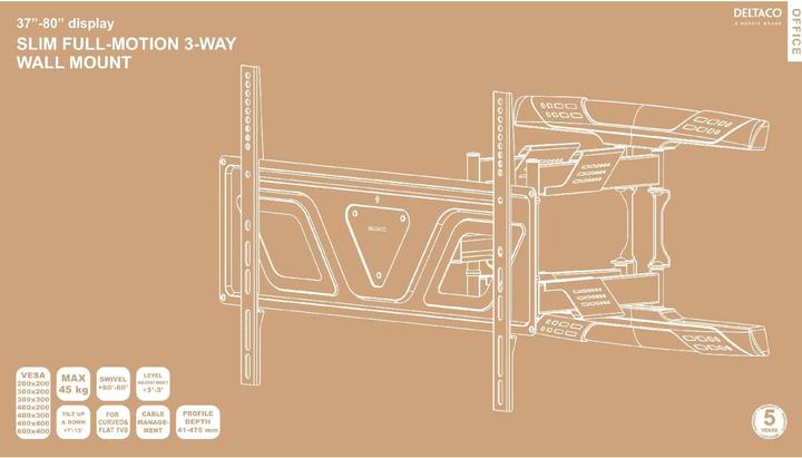 Produktbild Deltaco Ultra-Slim Low Profile Full-Motion Wall Mount (Wand, 80", 45 kg)