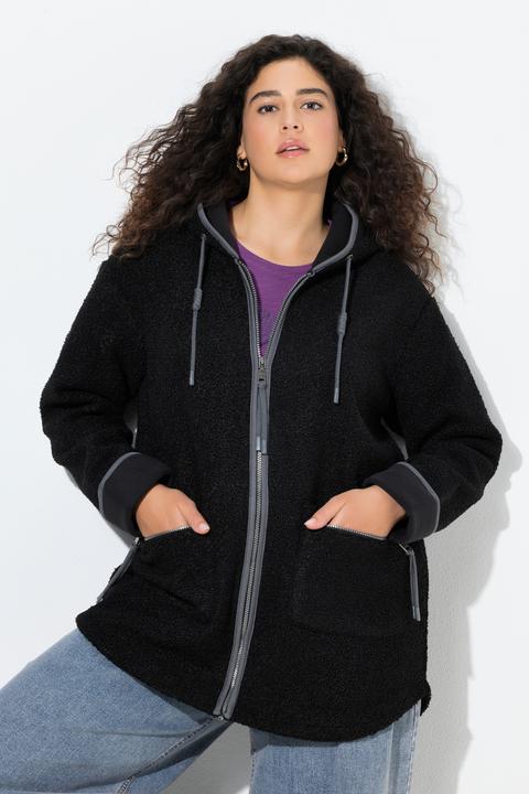 Produktbild Ulla Popken Teddyjacke, Kapuze, Zipptaschen, Fleecefutter (60)