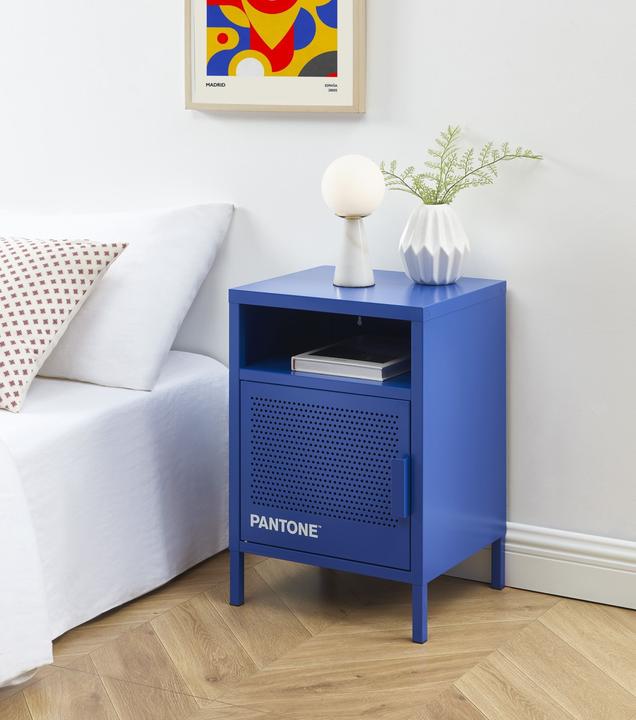 Actual product image Pantone Nachttisch Metall elektrisch blau 40cm (40 x 35 x 58 cm)