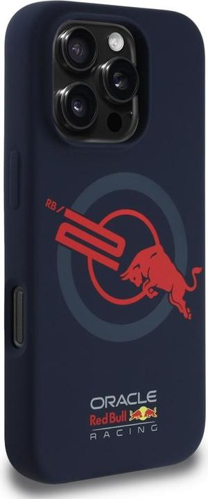 Actual product image Red Bull Case HC Silicone ORBR20 Logo Red Lining to iPhone 16 Pro MagSafe navy blue (Apple iPhone 16 Pro)