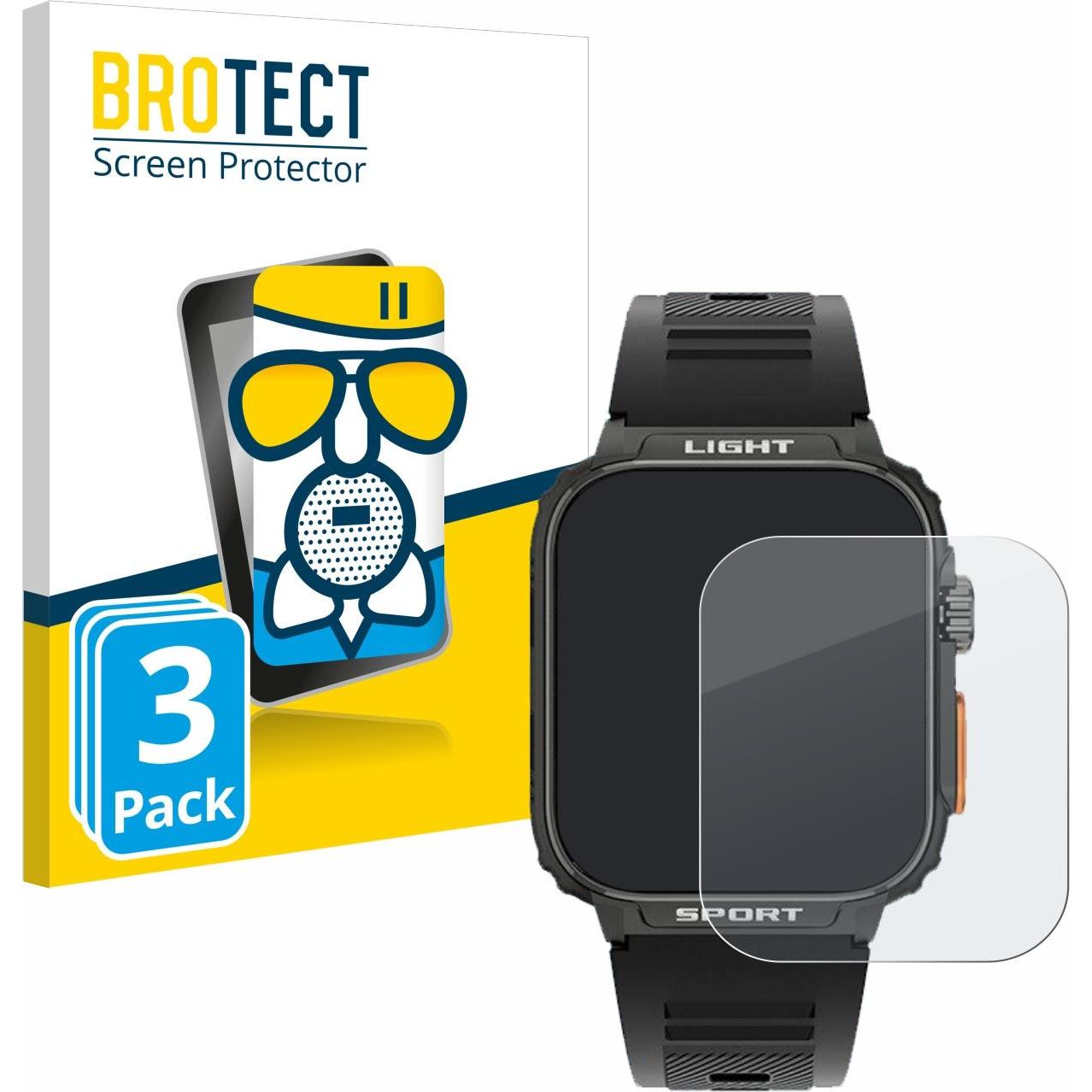BROTECT Schutzglas Schutzfolie Displayschutz Display Schutz Glas Folie matt, Smartwatch Schutzfolie, Grau
