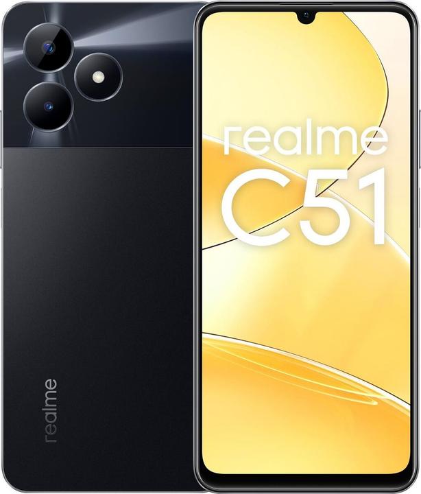 Actual product image realme C51 6Gb 256Gb 6.74' Dual Sim (256 GB, Carbon black, 6.74", Dual SIM, 4G)