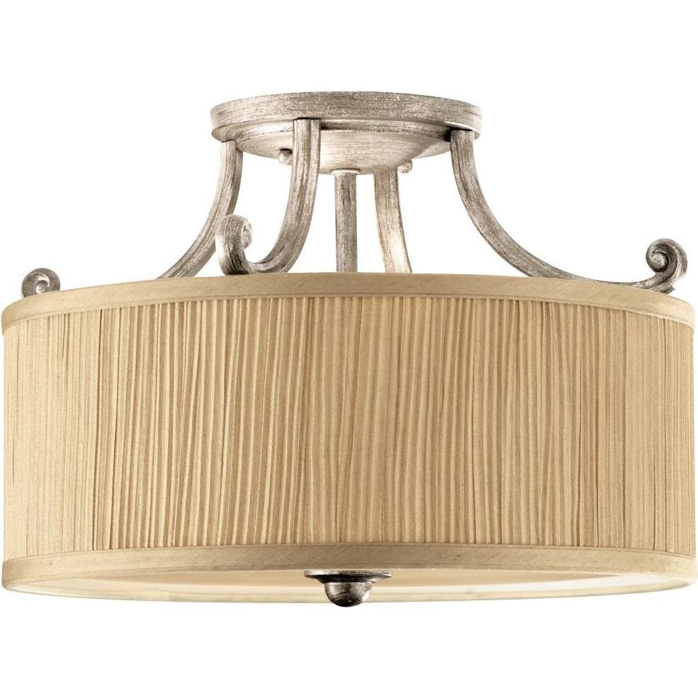 Elstead Lighting Argento Applique + Plafoniera, Plafoniera Abbey E27 Tripla Sabbia (E27)