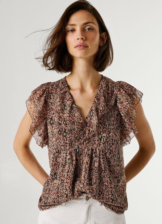 Immagine prodotto Pepe Jeans Bedruckte Bluse mit Rüschenärmeln (L)