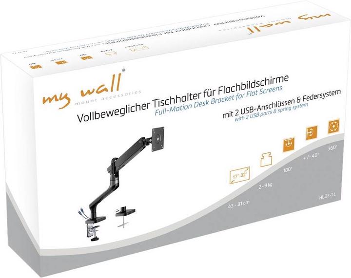Image du produit myWall Support de bureau pour écran 43,2 cm (17) 81,3 (32) Inclinable, pivotant (Tables, 32.01")