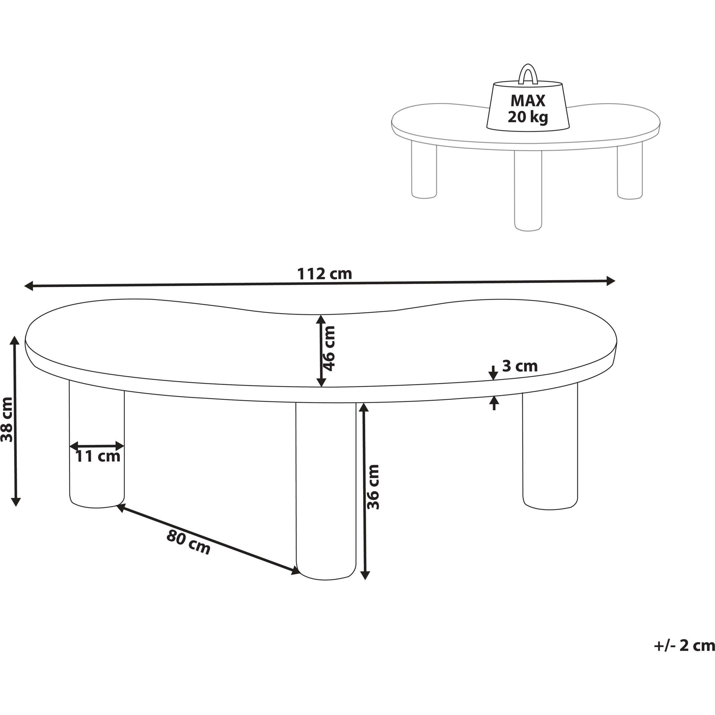 Thumbnail - Beliani, Couchtisch + Beistelltisch, Auburn (112 x 46 x 38 cm)